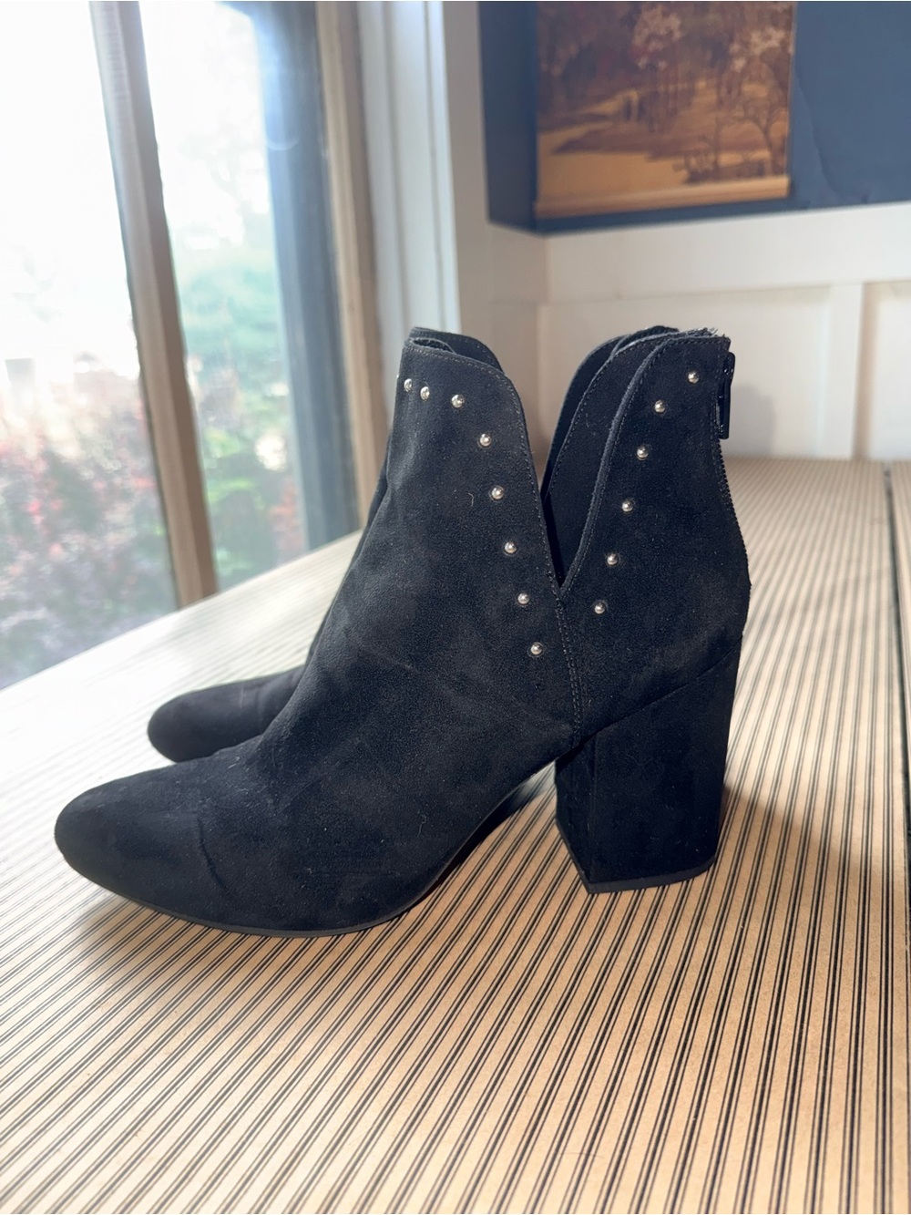 a new day Black Suede Studded Ankle Booties - Picture 3 of 6
